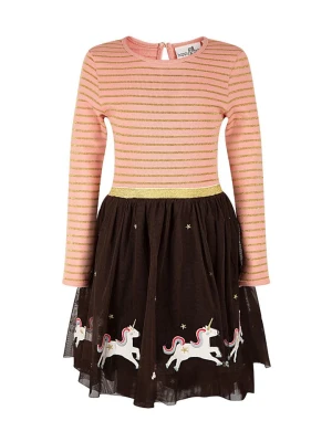 happy girls by Eisend Sukienka w kolorze jasnoróżowo-brązowym rozmiar: 146