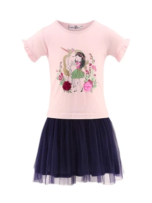 happy girls by Eisend Sukienka w kolorze jasnoróżowo-granatowym rozmiar: 152