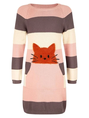 happy girls by Eisend Sukienka w kolorze kremowo-jasnoróżowo-brązowym rozmiar: 128