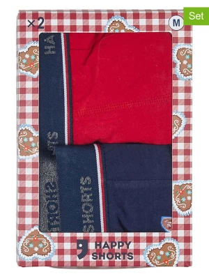 Happy Shorts Bokserki (2 pary) "Oktoberfest" w kolorze granatowo-czerwonym rozmiar: XL