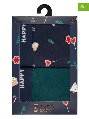 Happy Shorts Bokserki (2 pary) w kolorze granatowo-morskim rozmiar: XL