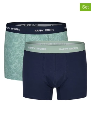 Happy Shorts Bokserki (2 pary) w kolorze granatowo-turkusowym rozmiar: XL