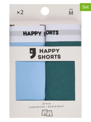Happy Shorts Bokserki (2 pary) w kolorze zielono-błękitnym rozmiar: XL