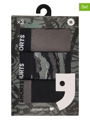 Happy Shorts Bokserki (3 pary) w kolorze czarno-brązowym rozmiar: M