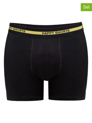 Happy Shorts Bokserki (7 par) w kolorze czarnym ze wzorem rozmiar: M