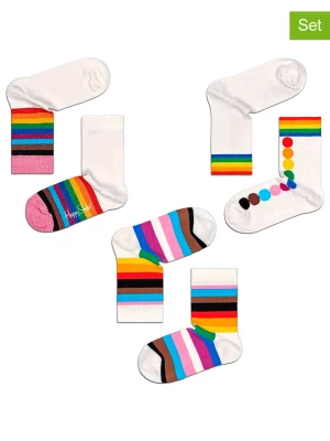 Happy Socks 3-częściowy zestaw prezentowy w kolorze białym ze wzorem rozmiar: 22-24