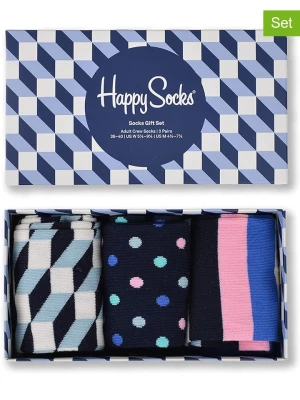 Happy Socks 3-częściowy zestaw prezentowy ze wzorem rozmiar: 36-40