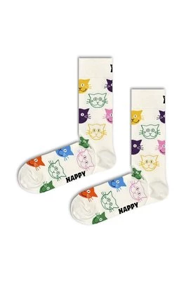 Happy Socks skarpetki 1-Pack Cat Gift Set kolor biały SXMJA01-0100