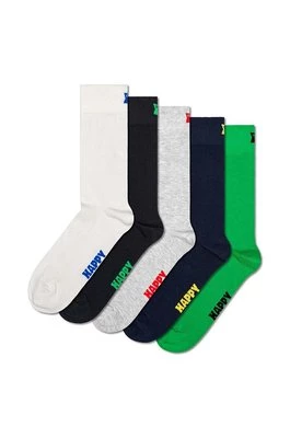 Happy Socks skarpetki 5-Pack Solid Socks 5-pack kolor biały P001016