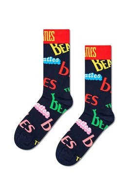 Happy Socks skarpetki Beatles In The Name Of Sock kolor granatowy BEA01-6504