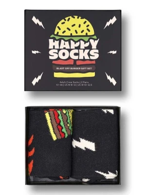 Happy Socks skarpetki Blast Off Burger Socks 2-pack kolor czarny