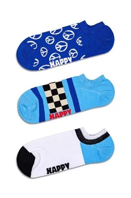 Happy Socks skarpetki Blue Peace No Show Socks 3-pack kolor niebieski
