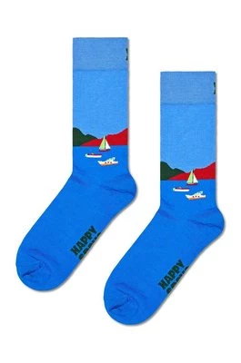 Happy Socks skarpetki Boats Sock kolor niebieski P002242