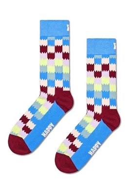 Happy Socks skarpetki Dizzy Check Sock kolor niebieski P001558