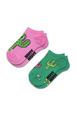 Happy Socks skarpetki dziecięce Kids Cactus Low Socks 2-pack kolor fioletowy