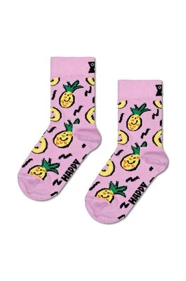 Happy Socks skarpetki dziecięce Kids Pineapple Sock kolor różowy