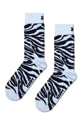 Happy Socks skarpetki Fluffy Zebra Sock kolor niebieski P001306