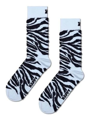 Happy Socks skarpetki Fluffy Zebra Sock kolor niebieski P001306