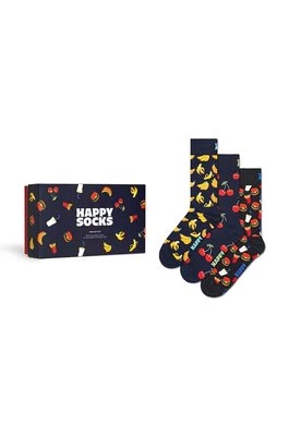 Happy Socks skarpetki Gift Box Food 3-pack kolor granatowy