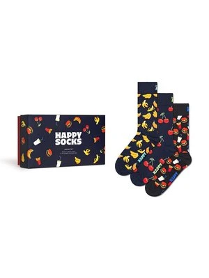 Happy Socks skarpetki Gift Box Food 3-pack kolor granatowy