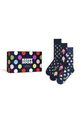 Happy Socks skarpetki Gift Box Navy 3-pack kolor granatowy
