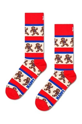 Happy Socks skarpetki Gingerbread Stripe kolor czerwony P002056