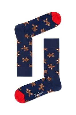 Happy Socks skarpetki Holiday Singles Gingerbread kolor granatowy