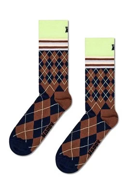 Happy Socks skarpetki Mixed Argyle Sock kolor brązowy P001620