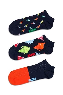 Happy Socks skarpetki Navy Low Socks 3-pack kolor granatowy