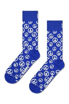 Happy Socks skarpetki Peace kolor niebieski