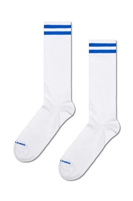 Happy Socks skarpetki Solid Sneaker Thin Crew kolor biały