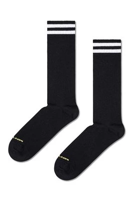 Happy Socks skarpetki Solid Sneaker Thin Crew Sock kolor czarny