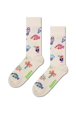 Happy Socks skarpetki Summer Lo-Fi kolor beżowy