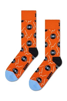 Happy Socks skarpetki Vinyl Sock kolor pomarańczowy