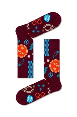 Happy Socks skarpetki Zodiac Gemini kolor bordowy