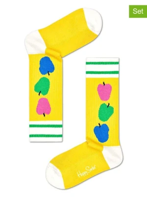 Happy Socks Skarpety (2 pary) "Apple Rib" w kolorze żółtym rozmiar: 24-26