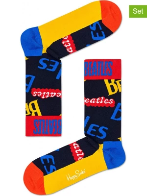 Happy Socks Skarpety (2 pary) "Beatles In The Name Of" w kolorze czarnym ze wzorem rozmiar: 36-40