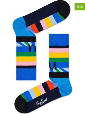 Happy Socks Skarpety (2 pary) "Beatles Legend" w kolorze niebieskim ze wzorem rozmiar: 36-40