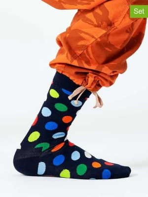 Happy Socks Skarpety (2 pary) "Big Dot" w kolorze granatowym ze wzorem rozmiar: 41-46