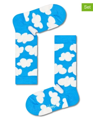 Happy Socks Skarpety (2 pary) "Cloudy" w kolorze biało-błękitnym rozmiar: 41-46