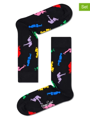 Happy Socks Skarpety (2 pary) "Ministry of Silly Walks" w kolorze czarnym ze wzorem rozmiar: 36-40