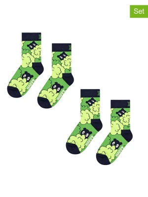 Happy Socks Skarpety (2 pary) "Peekaboo" w kolorze granatowo-zielonym rozmiar: 33-35