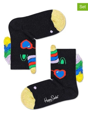 Happy Socks Skarpety (2 pary) "Unicorn" w kolorze czarnym ze wzorem rozmiar: 22-24