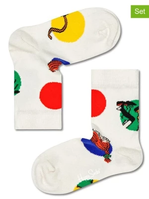 Happy Socks Skarpety (2 pary) w kolorze białym ze wzorem rozmiar: 33-35