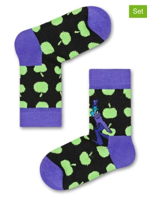 Happy Socks Skarpety (2 pary) w kolorze czarno-fioletowym rozmiar: 33-35