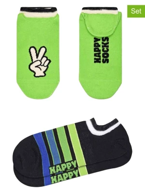 Happy Socks Skarpety (2 pary) w kolorze czarno-zielonym rozmiar: 41-46