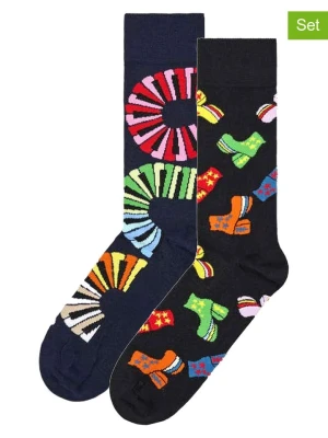 Happy Socks Skarpety (2 pary) w kolorze czarnym rozmiar: 36-40