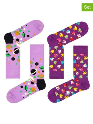 Happy Socks Skarpety (2 pary) w kolorze fioletowym rozmiar: 36-40