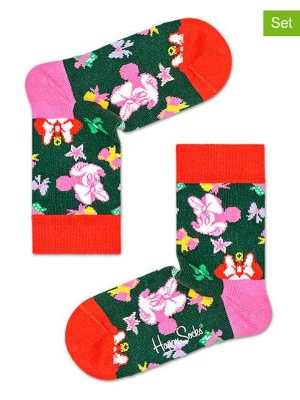 Happy Socks Skarpety (2 pary) w kolorze zielonym ze wzorem rozmiar: 22-24