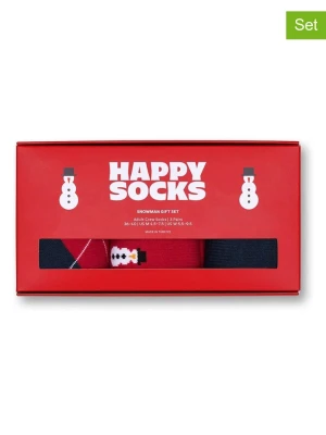 Happy Socks Skarpety (3 pary) "Snowman" w kolorze granatowo-czerwonym rozmiar: 41-46